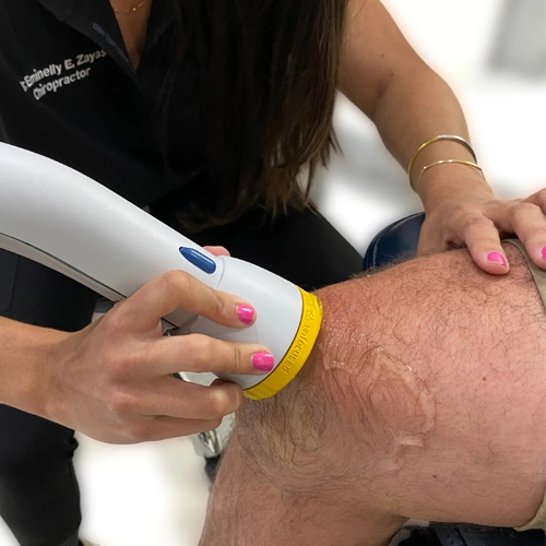 Chiropractic Marlton NJ SoftWave Wand On Knee Chiropractic Marlton NJ SoftWave Wand On Knee